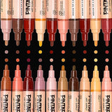 PINTAR Skin Tone Markers Medium Tip - Skin Tone Watercolor Paint Pens - Skin Tone Acrylic Paint Markers - Acrylic Paint Pens for Rock Painting, Wood, PINTAR