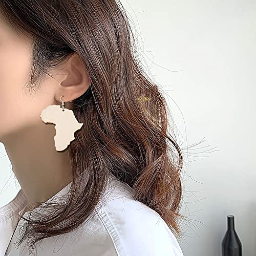 FASHEWELRY 80Pcs Unfinished Wooden Earrings Pendants Africa Shape Wood Earring Blank with 80Pcs Jump Rings & Earring Hooks for Jewelry Making FASHEWELRY