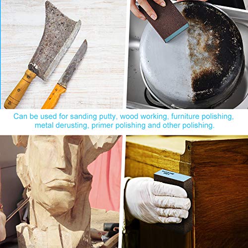 Onarway Sanding Sponges 10 Pack Wet and Dry Dual-use, Coarse and Fine Sanding Blocks - 60/80/100/120/180/220 Grits 6 Different Specifications, Onarway