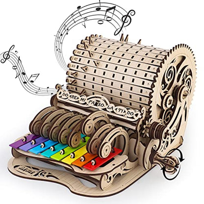 nicknack 3D Wooden Puzzles Model Kits for Adults Piano Mechanical Music Box Model Wooden Xylophone Toy - WoodArtSupply