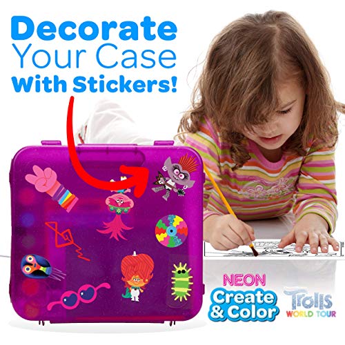 Crayola Trolls World Tour, Neon Create & Color Art Set, Over 70 Art Supplies, Gift for Kids, 5, 6, 7, 8 Crayola