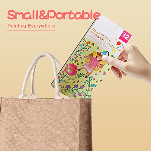 5 Pack Pocket Watercolor Painting Book Set, Watercolor Paint Book, Travel Pocket Watercolor Kit, Pocket Hand Book Stocking Goodie Bag Stuffer Gifts VERENIX