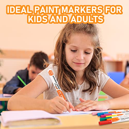 Paint Pens Paint Markers,24 Colors Oil-Based Paint Markers Waterproof,Never Fade,Quick Dry And Extra Fine Tip Marker Pen Set For Rock colpart