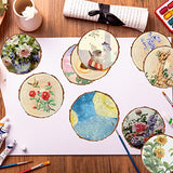 FSWCCK 17 PCS Unfinished Wood Slices for centerpieces 5.1-5.5 Inch,Round Wooden Discs with Tree Bark,Wood Cookies Circles for Crafts Christmas FSWCCK