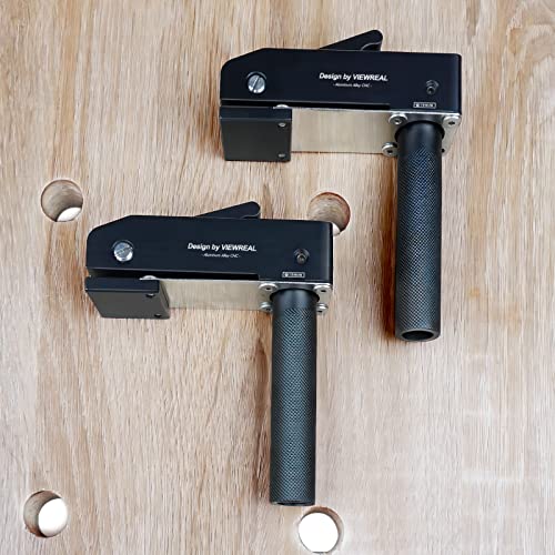 2 Pack 3/4 Inch (19mm) MFT Bench Dog Clamps, Aluminum Alloy Hold Down Clamps for Woodworking with Quick Release, Adjustable Benchtop Clamps for