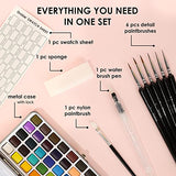 Grabie Watercolor Paint Set, Great for Painting, 50 Colors, Detail Paint Brush Included, Art Supplies, for Artists, Amateur Hobbyists and Painting Grabie
