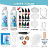 JANCHUN Epoxy Resin Kit Gift Box, Coating and Casting Coaster Molds for Resin Casting with Gold Flakes Color Pigments, Art Resin Premium Clear for JANCHUN