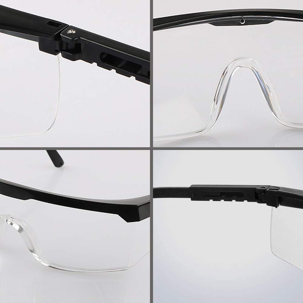 HANCHS Safety Glasses, 5Pack Adjustable Wide-Vision Protective Glasses, Lightweight Fog-Proof Safety Goggles HANCHS