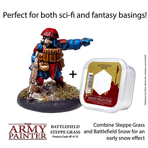 The Army Painter Battlefield: Steppe Grass Basing, 150 ml-for Miniature Bases & Terrains -Scenics Static Grass, Model Terrain Grass, Terrain Model - WoodArtSupply