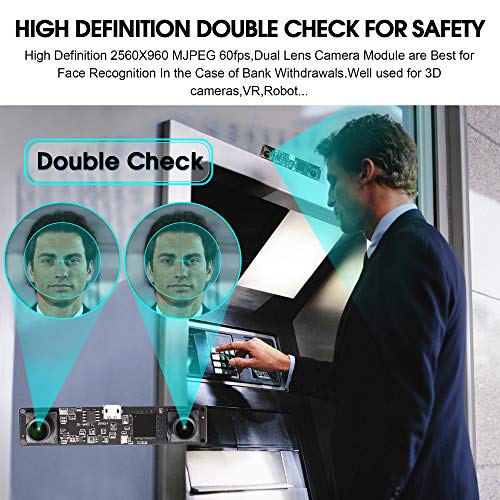 ELP Dual Lens USB Camera Module Synchronization Webcam Board for Computer Mini UVC USB2.0 Lightburn Camera High Speed 960P 60fps Laser Engraver ELP