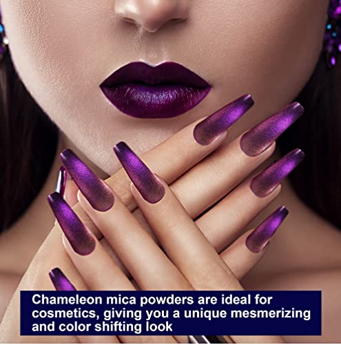 BALTIC DAY - Chameleon Mica Powder, 16 Jars of Color Shift Mica Powder Set - Epoxy Resin Color Pigment Powder - Chameleon Powder - Holographic Mica BALTIC DAY