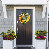 Vosarea Hello Wooden Letter,Hello Wood Hanging Sign,DIY Block Word Sign Wall Christmas Wreath Decor Wooden Door Art (13.7x5.3in) VOSAREA
