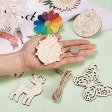 Bestewelry 100pcs Unfinished Wood Insect Cutouts 10 Styles Butterfly Bee Dragonfly Animal Blank Wooden Paint Crafts for Kids Painting Spring Home Bestewelry