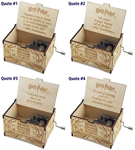 TheLaser'sEdge, Hogwarts Castle, Harry Potter Music Box with Hedwig's Theme - Solemnly Quote - WoodArtSupply