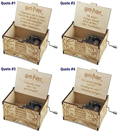 TheLaser'sEdge, Hogwarts Castle, Harry Potter Music Box with Hedwig's Theme - Solemnly Quote - WoodArtSupply