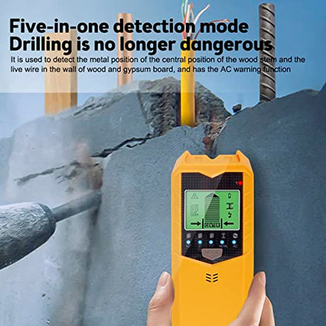 5 in 1 Stud Finder Sensor, SH402 Stud Finder Wall Scanner Detector Portable Electronic Detector with LED Display and Audio Alarm Handheld Stud HOTBEST