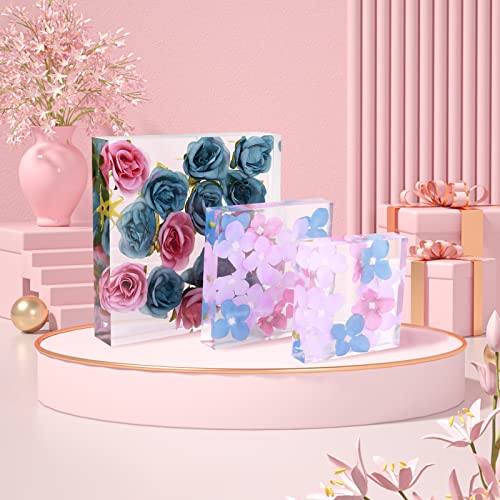 Square Silicone Molds for Resin, Large Resin Mold Glossy Deep Square Molds 6.6''x 2'' w (with 2 Small Square or Rectangular molds) Deep Epoxy Resin AOEDEO