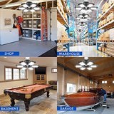 2 Pack LED Garage Lights 180W Deformable 18000LM Close to Ceiling Light Fixtures E26 E27 Screw-in Six Leaf Glow Lighting, Ultra Bright LED Shop Light Luyata