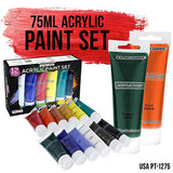 U.S. Art Supply Sip and Paint Art Party Painting Kit - 6 Easels, 12 Paint Tube Set, 12 Canvas Panels, 6 Brush Sets & 6 Aprons U.S. Art Supply