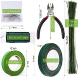 GLAMFIELDS Floral Arrangement Kit with Floral Tape, 26 Gauge Floral Stem Wire, 22 Gauge Floral Wire, Cutter, Boutonniere Flower pin for Bouquet Stem GLAMFIELDS