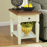IC International Concepts International Concepts Vista End Table, Hickory/Shell IC International Concepts