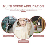 20Pcs Unfinished Wooden Cutouts Tulip Flower Wooden Slices DIY Wooden Embellishment Blank Wood Pieces for DIY Arts Crafts Wedding Decorations VOSAREA