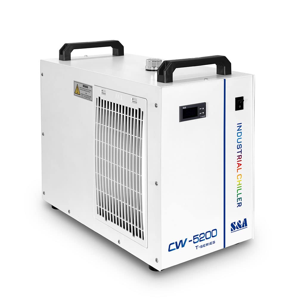 US Stock S&A CW-5200DH Industrial Water Chiller AC 1P 110V 60Hz 0.93HP 6L for 60W-150W CO2 Laser Engraving & Cutting Machines POVOKICI
