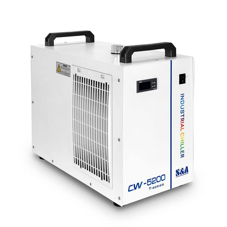 US Stock S&A CW-5200DH Industrial Water Chiller AC 1P 110V 60Hz 0.93HP 6L for 60W-150W CO2 Laser Engraving & Cutting Machines POVOKICI