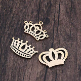 Samanter Crown Shape Wood Slices,Unfinished Wood DIY Craft 100pcs Samanter Lamantery