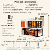 Spilay Dollhouse Miniature with Furniture,DIY Kit Mini Modern Villa Model with Music Box,1:24 Scale Creative Doll House Best Christmas Birthday Gift Spilay