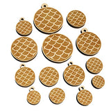 Mermaid Dragon Fish Scales Circle Mini Wood Shape Charms Jewelry DIY Craft - 20mm (15pcs) - No Hole Sniggle Sloth