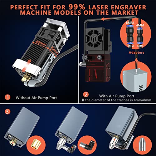 JICCODA Air Assist for Laser Cutter and Engraver,16L/Min Air Output,Laser Air Assist Engraver for Wood and Metal,Air Pump Accessories Air Nozzle for JICCODA