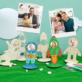 24 Pcs Rocket Space Wooden Craft Kit Rocket for Painting,Unfinished Wood Cutouts Crafts,DIY Outer Space Birthday Party Decorations BAPHILE