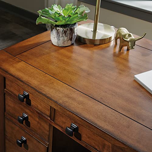 Tahoe Aged Maple Executive Pedestal Desk by Home Styles, 5412-18 - WoodArtSupply