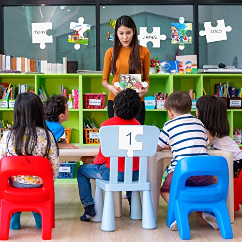 Junkin 100 Pcs Large Blank Puzzle Puzzle Pieces Cutouts DIY Make Your Own Puzzle Kit Paper Puzzle Kit for Classroom Decor Bulletin Board School DIY Junkin