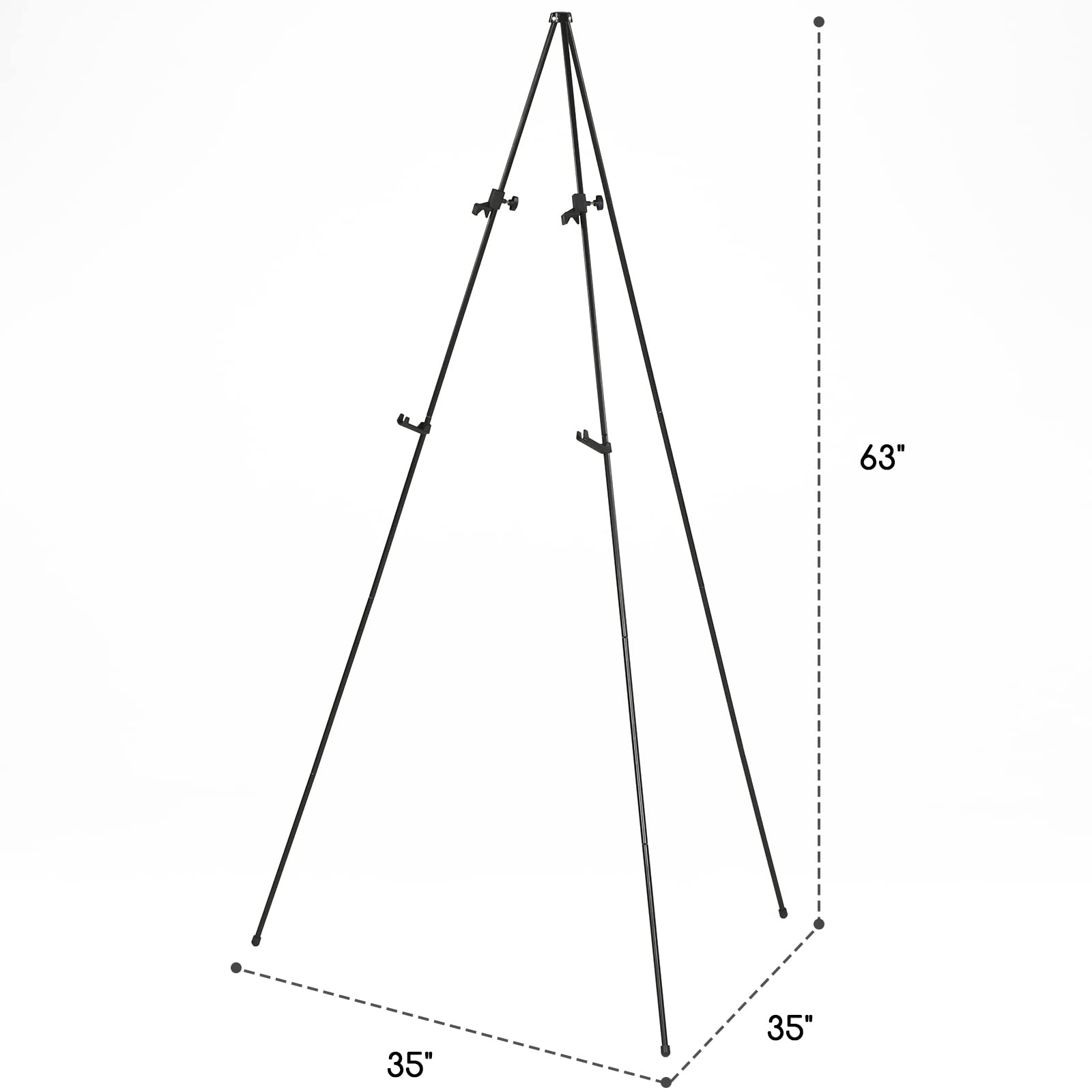 MEEDEN 2-Pack Steel Folding Tripod Display Easel -63'' Tall Adjustable Instant Easel Display Stand with Bag for Signs, Presentations, Posters & Art - WoodArtSupply