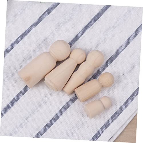 VILLCASE 10pcs Wooden People Shapes Wooden People Toys Wooden Peg People Unfinished Wooden Family Peg Dolls Wooden People Figures Kids Mannequin DIY VILLCASE