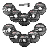 OEMTOOLS 26528 10 Piece Cut Off Wheel Set with Mandrel, Cutoff Wheel Mandrel Set, Premium Metal Cutting Wheels w/ 3/8" Arbors, Die Grinder Cut Off OEMTOOLS