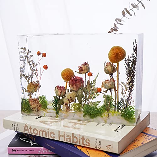 LET'S RESIN Rectangle Silicone Resin Molds, 3pcs Large Resin Molds w/Wooden Support, Deep Epoxy Resin Molds for Flowers Preservation, Insect LET'S RESIN