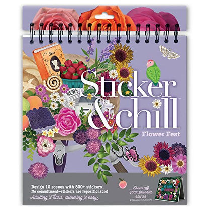  Sticker & Chill Sticker Book for Adults – 700+ Repositionable  Colorful Clings Create Designs on 10 Spiral Bound Scene Pages – Easy, Fun &  Stress Relieving Relaxation Activity – Wanderlust Series : Toys & Games