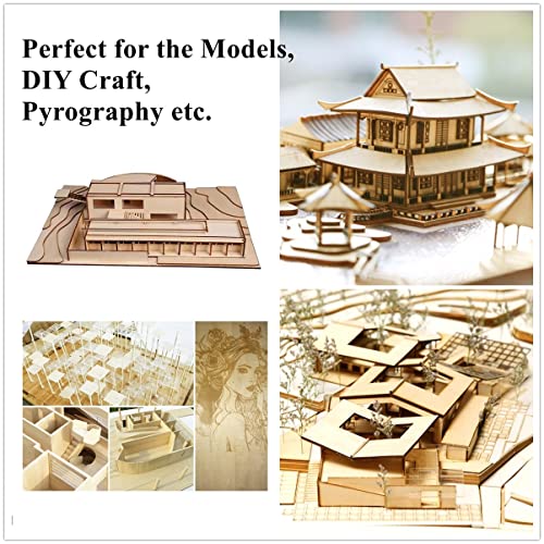 iUoczi 12 Pack Basswood Sheets 1/8 x 8x12 Inch Thin Plywood Sheets for Cricut Maker Unfinished Wood for DIY Craft Make Models Wood Burning Project iUoczi