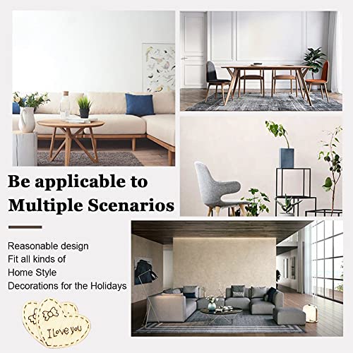 50Pcs Heart-Shaped Small Natural Wood Chip, Heart-Shaped Letter Wood Chip, Clip Art Decoration DIY Heart-Shaped Love Wood Chip DIY Valentine's Day YYMSEN