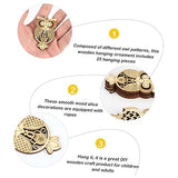 SEWACC 75 Pcs owl Wood Chips Wooden Craft Shapes Unfinished Wood Shapes DIY Handmade Wood Chips Wooden Animal Christmas Ornaments Torch Necklace for SEWACC