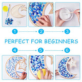 WEBEEDY Glass Mosaic Moon and Star Kit, Creativity DIY Mosaic Arts and Crafts Kit for Kids & Adults, Handmade Artwork Kids Gifts Crystal Mosaic WEBEEDY