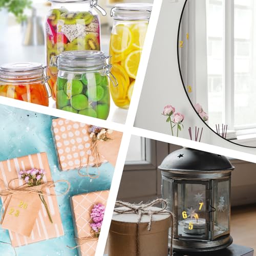 7 Sheets Mini Number Stickers for Nail Art, Self Adhesive Gold Small Glitter Alphabet Letter Sticker Set 0-9 for Epoxy Resin Casting Gift Scrapbooks Mozeat Lens