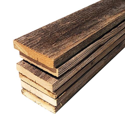 Rustic Weathered Reclaimed Wood Planks for DIY Crafts, Projects and Decor (6 Planks - 36" Long) Rockin' Wood