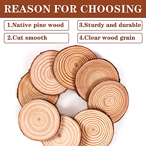 Coadura Unfinished Natural Wood Slices 30Pcs 2.4-2.8 Inch Round Wood Discs for Crafts Wood Christmas Ornaments,Wedding Centerpieces Paintings DIY - WoodArtSupply