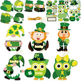 30 PCS St. Patrick Day Craft Kits for Kids DIY Leprechauns Shamrock Owl Gnome Sticker Craft Ornament St. Patrick Art Craft for Party Home Class chiazllta