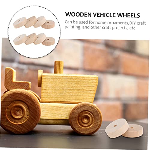 EXCEART 40 Pcs Log Wheel Wooden Craft Wheels Car Stuff DIY Wheels Unfinished Wood Wheels Mini Wheel Model Building Kits Wheel Model Wooden Sticks for - WoodArtSupply