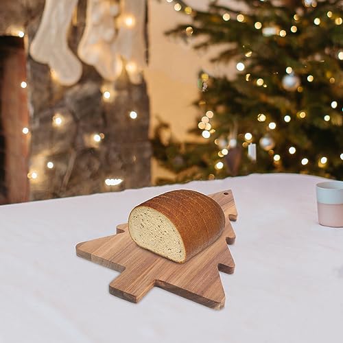 Amosfun Christmas Tree Charcuterie Board, Xmas Cutting Board Fruit Tray Holiday Cheese Board Wooden Appetizer Tray Sushi Serving Tray Dessert Candy Amosfun